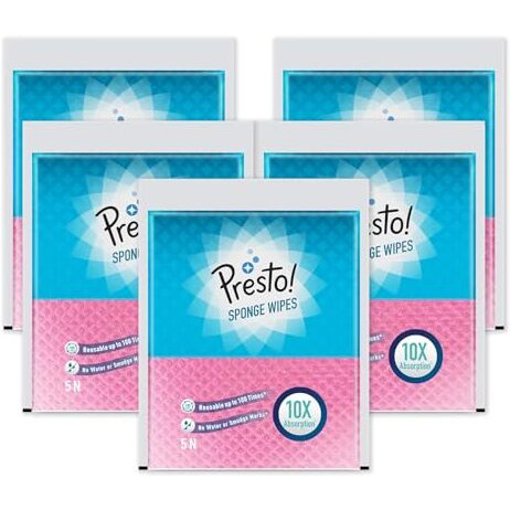 Amazon Brand Presto Multi-Purpose Sponge Wipes Assorted Pack Of 5