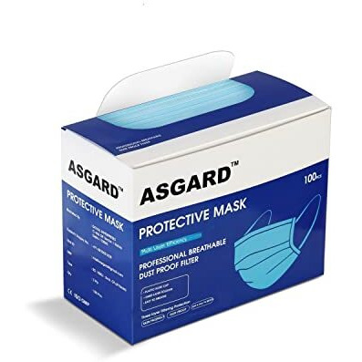 Asgard Melt-Blown Fabric Disposable Face Mask With Nose Clip (Blue, Pack Of 100) For Unisex