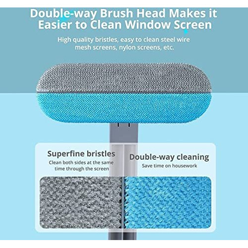 Multifunctional Screen Brush 4 In 1 Mesh Cleaning Brush With Extended Handle Window Cleaning Brush Mosquito Net Cleaner Double Sided Window Cleaner Window Mesh Cleaner