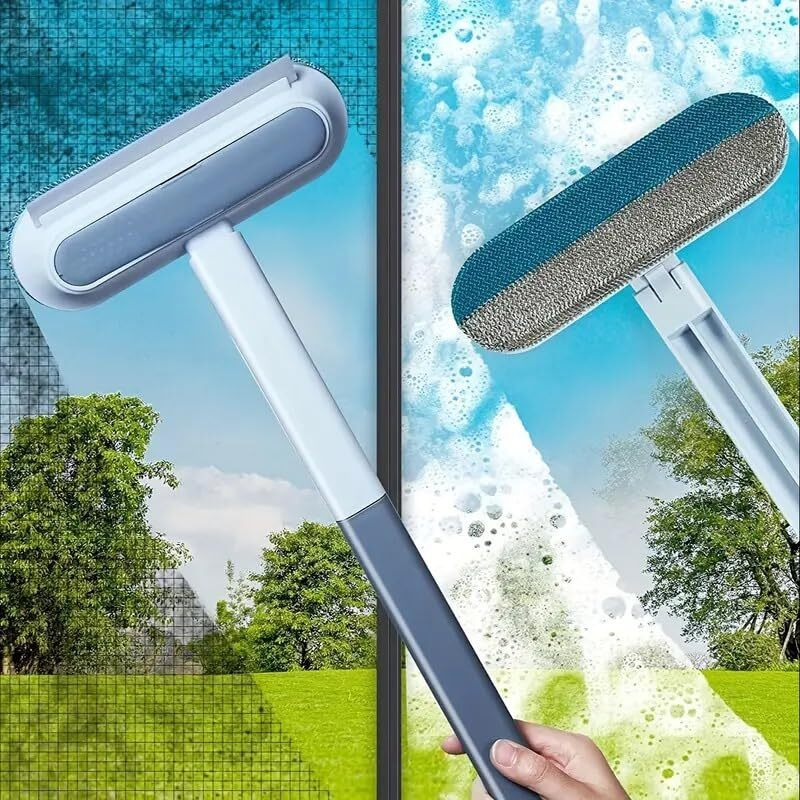 Multifunctional Screen Brush 4 In 1 Mesh Cleaning Brush With Extended Handle Window Cleaning Brush Mosquito Net Cleaner Double Sided Window Cleaner Window Mesh Cleaner