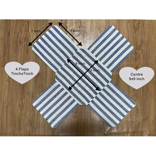 Glus Cotton Set Of 2 Double Layer Roti Clothes Wrap With Flaps Casement Cotton Cloth For Chapati For Hot Case Kitchen Chapati Cloth Wrap Roti Cloth (Cotton, Red & Blue)