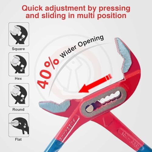 Freemans Wbj10 10"/250Mm Box Joint Alloy Steel Water Pump Plier || Drop Forged With Epoxy Dip Sleeve || Induction Hardened Jaws || Drop Forged - Red & Blue
