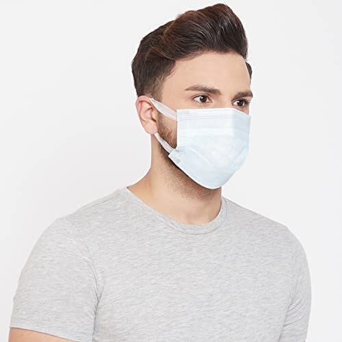 Romsons Cotton Dispo Guard 3 Ply Mask With Softest Ear Loops, 50 Pcs/Pack, (Pack Of 2) 100 Pcs, Unisex, Disposable, White