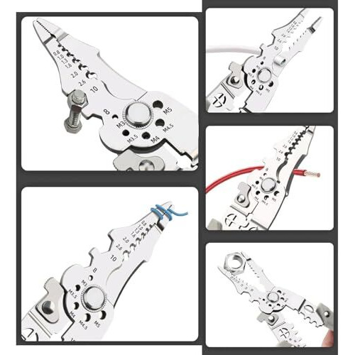 Elmvia All In 1 Multifunction Stainless Steel Wire Stripper/Wire Crimping Tool, Wire Cutter, Wire Crimper, Cable Stripper, Wiring Tools And Multi-Function Hand Tool (All In 1)