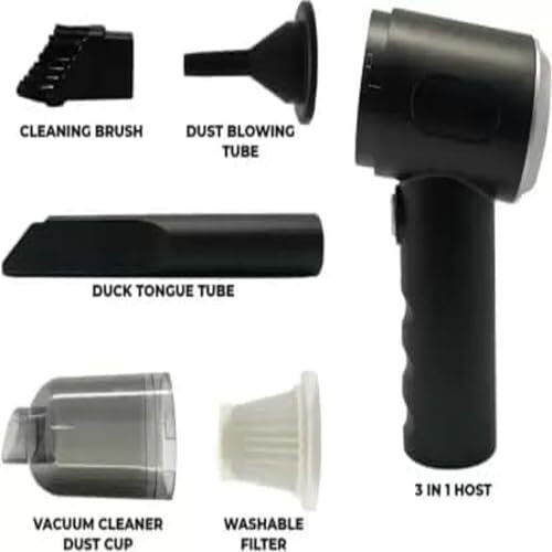 Gaxquly Vacuum Cleaner With Rechargeable For Floor Cleaning || Handheld Vacuum Cleaner For Home/Car | 120W High-Power Rechargeable (Black)