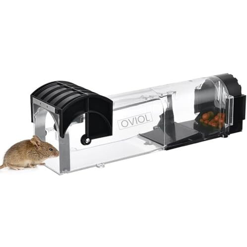 Oviol Rat Trap Cage Keep Away Rats Large 32Cm Transparent Rat Catcher Trap For Home Lawn Garden Warehouse No Kill Reusable Enlarged Steel Reinforced Mouse Trap For Rodents Mice