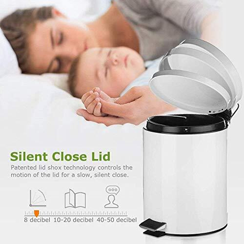 Opr Stainless Steel Round Pedal Dustbin With Soft Close Lid | Steel Dustbin For Home, Kitchen, Bathroom, Office And Washroom With Plastic Bucket (Silver, 15 Ltr)(Big Size)