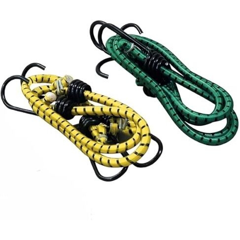 Verat High Strength Stretchable Elastic Rope/Bungee Cord - Versatile For Hanging Clothes, Tying Behind Bikes, Etc. (2M + Expandable) (Multicolour, Pack Of 2)