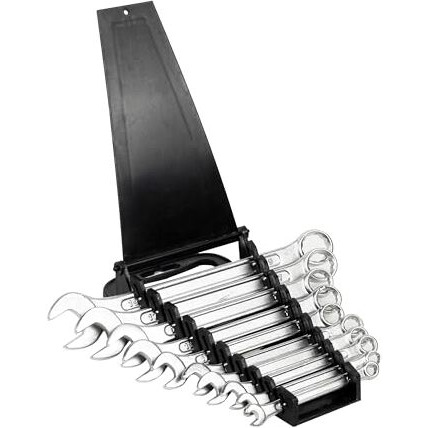 Spartan Carbon Steel Combination Spanner Set/Wrench Set/Tool Kit Multipurpose Home Use And Professional Spanners, Corrosion Resistant Chrome Plating Open Jaw And Ring Spanners (Silver, Set Of 10)
