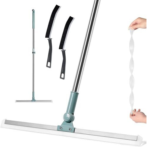 Dukaan 50 Cm Wide Heavy Duty Multifunctional Wiper For Bathroom Floor Squeegee With 110 Inch Long Handle Adjustable And Silicone Strips, Water Drying 180 Degree Rotating, Viper For Home Cleaning