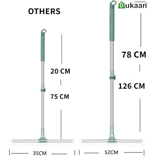 Dukaan 50 Cm Wide Heavy Duty Multifunctional Wiper For Bathroom Floor Squeegee With 110 Inch Long Handle Adjustable And Silicone Strips, Water Drying 180 Degree Rotating, Viper For Home Cleaning