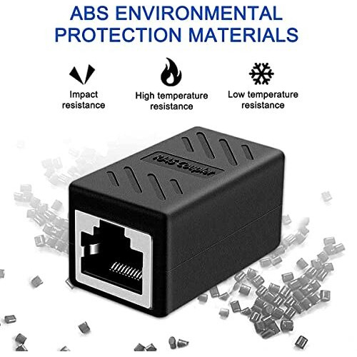 Fedus Pack -2, Rj45 Coupler Ethernet Coupler Cat7, Cat6 Cat5E Rj45 8P8C Inline Lan Coupler Ethernet Extender Adapter Adsl Extension Jointer Extending The Ethernet Cables Female To Female Connector