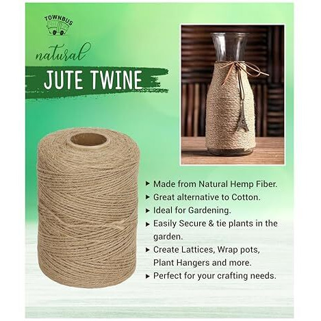 Townbus- Pack Of 1 | 2Ply | 250 Meters | Raw Natural Jute Twine, Arts And Crafts Jute Rope For Packaging, String For Gifts, Diy Crafts, Decoration, Bundling, Bronze