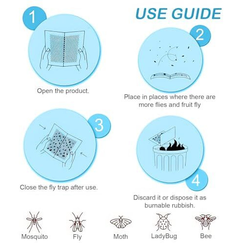 Lifekrafts Fly Glue Board, Sticky Glue Traps Designed For Efficient Insect Control. Ideal For Kitchens, Rooms, Offices, And Homes. Pack Of 10 (Size 18.5 X 25.5 Cm), Blue Color.