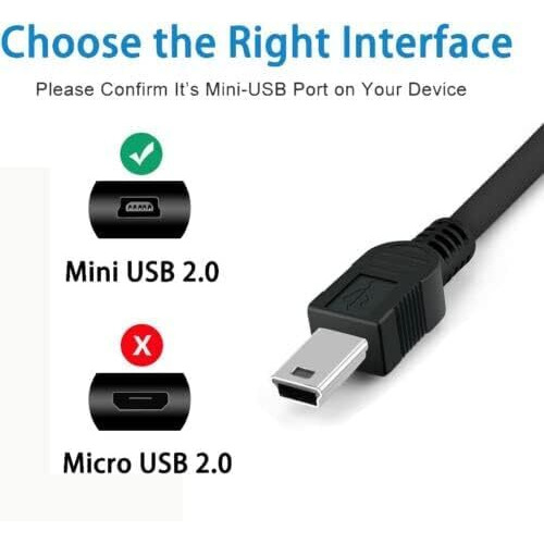 Rodmed 5 Pin Mini Usb Cable (35 Cm) Usb 2.0 Type A To Mini B Cable Compatible With Gopro Hero 3+, Ps3 Controller, Mp3 Player, Digital Camera (Black)