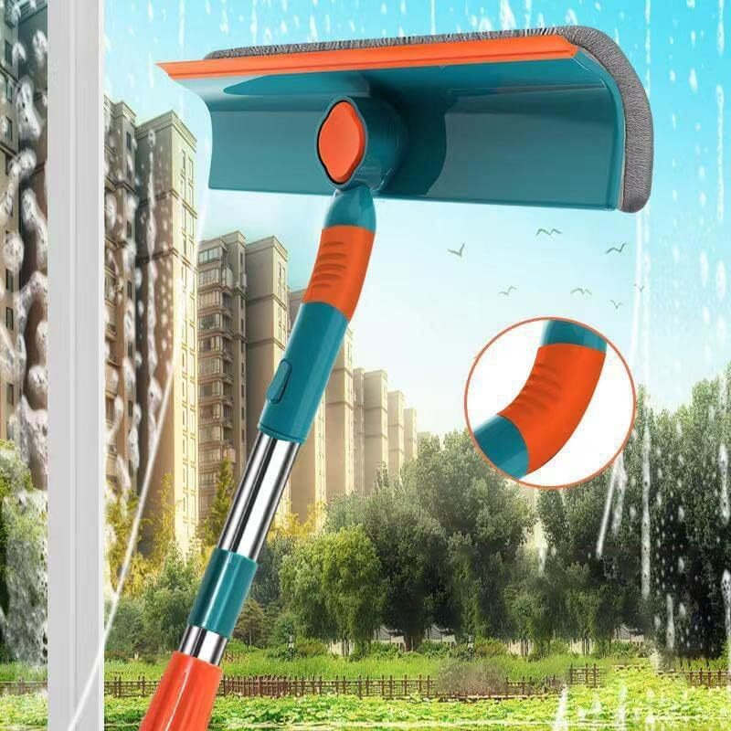 2 In 1 Window Cleaning Tool Wiper Window Cleaner With Bendable Head For Indoor Outdoor High Windows Cleaning (2 In 1Window Cleaner)