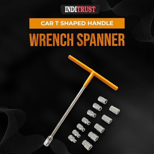 Inditrust 13Pcs Vehicle Car T Shaped Handle Wrench Spanner With 8-19Mm 1/2 Socket Tool Set (With Sleeve)
