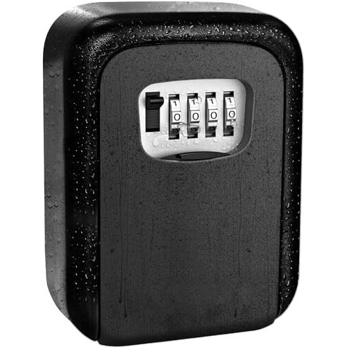 Inditradition Wall Mounted Key Lock Box For Indoor & Outdoor | Key, Cards, Pendrives Hider Box With Combination Lock (12X9X4 Cm, Unbreakable Abs, Black)