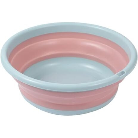 Pzimolu Collapsible Washing Tub, 2.5 L Silicone Plastic Foldable Basin With Hanging Hole Portable, Lightweight & Multipurpose For Kitchen, Laundry, Camping, Baby Bath, Travel  Multicolor