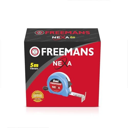 Freemans Nexa 5M19Mm Steel Inchi Measuring Tape - 5M With Unbreakable Abs Case || Click Action Front Lock || Double-Sided Printing And Belt Clip
