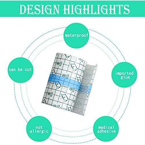 Hannea Freely Cut Transparent Stretch Adhesive Bandage Dressing Pu Film Wound Waterproof Sticker Good For Wound Healing Both For People Or Pets Dressing Pads Tattoo Aftercare Bandage(6 * 393Inch)