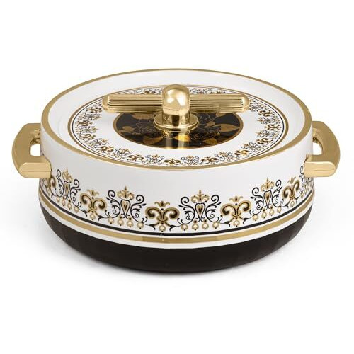 Selvel Elegance Casserole | Advanced Pu Insulation | Elegant Design Hot Pot | Hot Case Keeps Food Hot & Fresh For Hours | Serve Chapati, Roti, Biryani And More (Royal Coral Black, 1700)