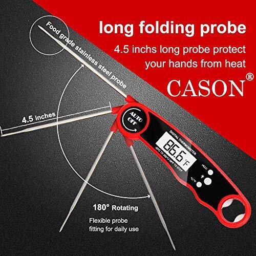 Cason (Device Of C) -Abs Proffesional Waterproof Digital Lcd Cooking Food Thermometer/Kitchen Thermometer For Cooking Bbq/Barbeque Thermometer Temperature Test Pen (Red), Abs