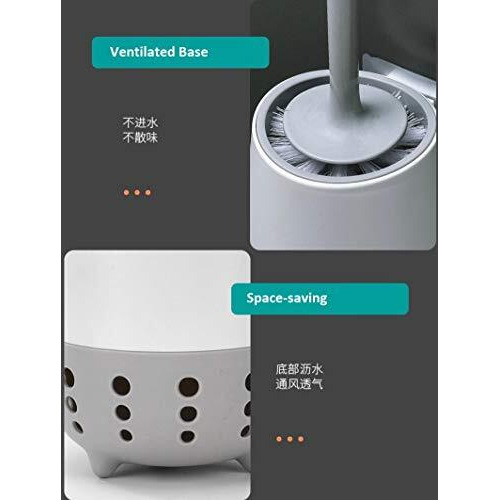 Homecloud Silicone Toilet Brush | Wall Mounted Toilet Cleaning Brushes |Brushes For Bathroom Cleaning Japanese Modern With Soft Bristle Can Also Be Wall Hanged.With Holder (Grey)
