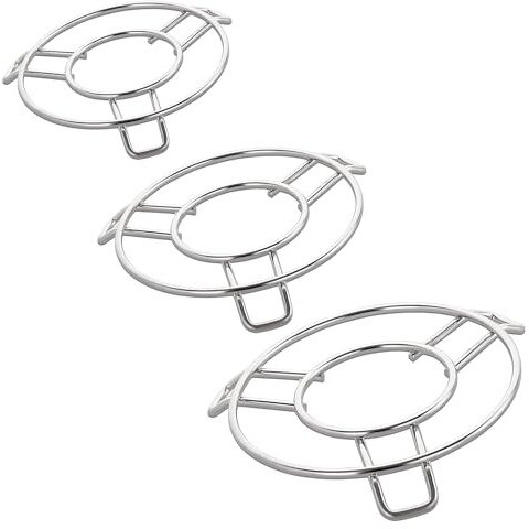 Unify 3 Pieces Stainless Steel Trivets Hot Pot Mat Stand For Kitchen Utensil Vessel Holder/Dining Table/Cooker Ring/Cooling Steaming Rack Stand/Round Pads Holder Cookware Fit (Size-6,7, 8)