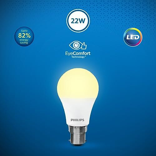 Philips 22-Watt Led Bulb |Acebright High Wattage Led Bulb|Base B22 Light Bulb For Home | Golden Yellow, Pack Of 1