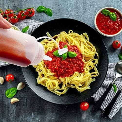 Daome Plastic Squeeze Bottle Ketchup Mustard Honey Sauce Dispenser Bottle - 650 Ml (6Pcs)