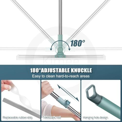 Gdnk Heavy Duty 50 Inch Magic Broom Silicon Floor Wiper 180 Degree Rotating Squeegee Broom For Cleaning Silicon Rubber Floor Scrubber For Home Garage Bathroom Tile Marble Glass Window Cleaning