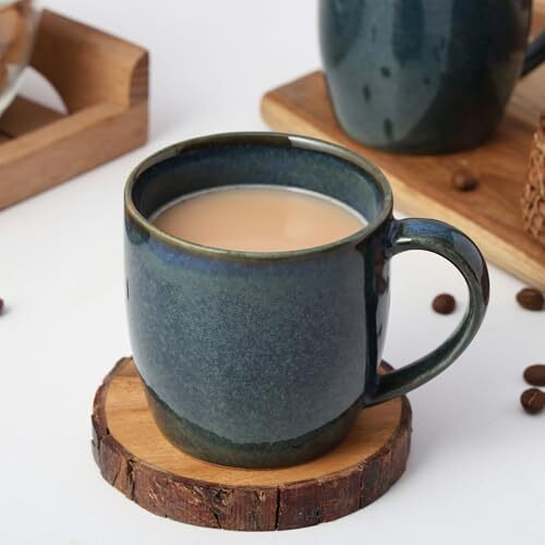 Zynkraft Tea Cup | Coffee Mug Porcelain Ceramic - Microwave Safe Chai/Tea/Coffee Mug - Tea Cups Set Of 6 Ideal For Gift, Capacity - 240Ml Each (Blue)