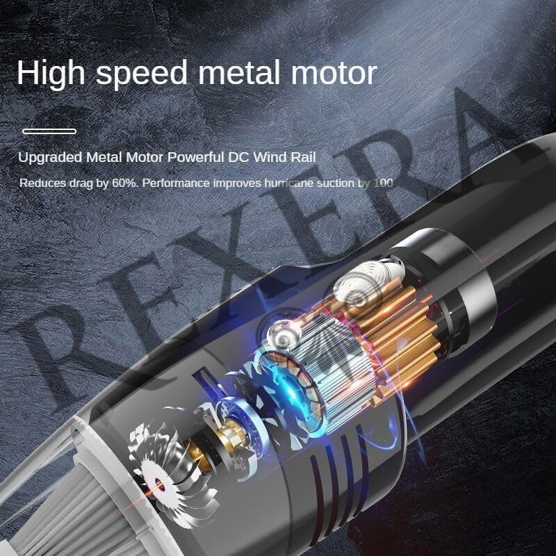 Rexera Wireless Handheld Portable Car Vacuum Cleaner 2In1 | Usb Rechargeable 2X High Power Lightweight Cordless Mini Car Vacuum Traveling Car & Home Dual Use Vacuum Cleanerjn-13 | Multy
