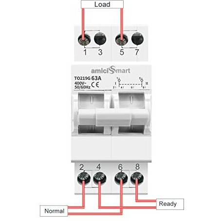 Amicismart Dual Power Manual Control Transfer Switch, 63A (Single Phase)