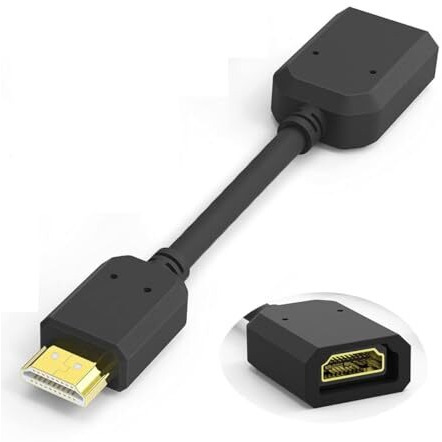 Rodmed High Speed Hdmi Male To Female Extension Cable Hdmi Extender For Fire Tv Stick, Laptop/Pc, Lcd/Led Tv, Xbox, Ps3/Ps4- Black (15Cm)