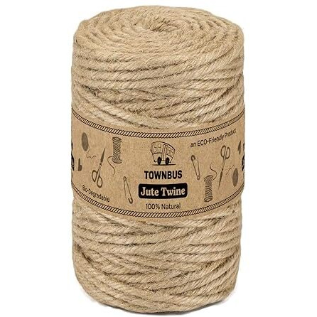 Townbus - 100 Feet / 30 Meters Of 5 Ply Raw Natural Jute Cord | Twine For Arts And Crafts, Packaging Rope, String For Gifts, Diy Crafts
