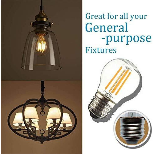Desidiya Edison Tungsten Filament Round Antique Glass G45 Light Bulbs Pack Of 1 Vintage Base E27 Bulb Yellow Light For Home Decoration Living Room/Hall/Balcony/Restaurant Bar Lighting
