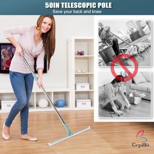 Cepillo Multifunctional Magic Broom Sweeper | Detachable Indoor Cleaning Broom | Silicone Floor Squeegee Broom With Extended Handle | 180-Degree Rotatable Wiper (3 In 1)