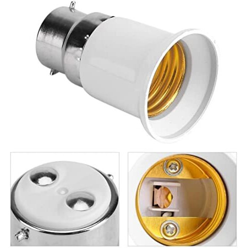 Aston Andia Ceramic B22 To E27 Bulb Converter Holder Screw Bulb Adapter Filament Bulb Holder Led Light Converter (Pack Of 6, White).