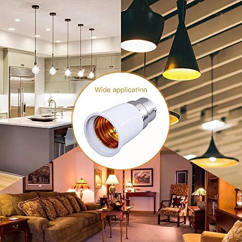Aston Andia Ceramic B22 To E27 Bulb Converter Holder Screw Bulb Adapter Filament Bulb Holder Led Light Converter (Pack Of 6, White).