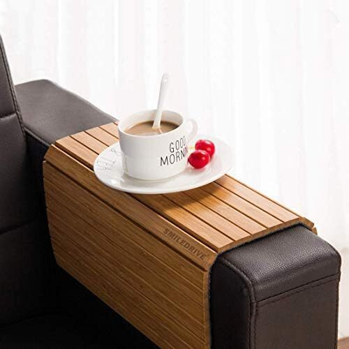 Smiledrive Sofa Armrest Tray | Teak Wood | Couch Tray | Made In India | Dining Table Mat Suitable For Food, Drinks, Snacks, Cups, Mugs-18X12 Inches (1 Unit)