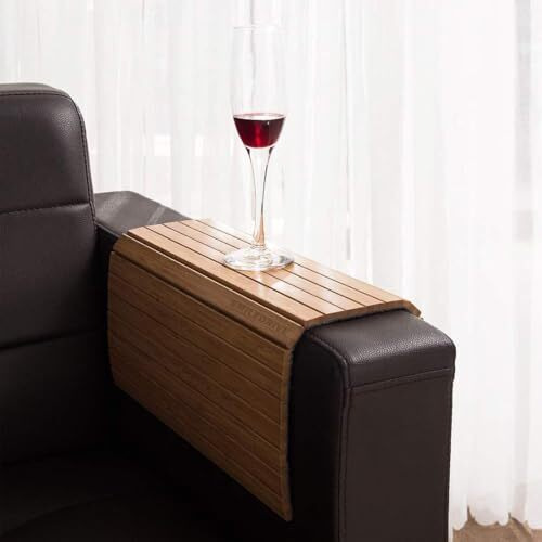 Smiledrive Sofa Armrest Tray | Teak Wood | Couch Tray | Made In India | Dining Table Mat Suitable For Food, Drinks, Snacks, Cups, Mugs-18X12 Inches (1 Unit)