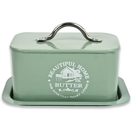 True Decor Steel Butter Box For Fridge Butter Tray With Lid Butter 500 Gm Holder Box To Keep Butter (Green)