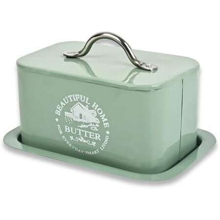 True Decor Steel Butter Box For Fridge Butter Tray With Lid Butter 500 Gm Holder Box To Keep Butter (Green)