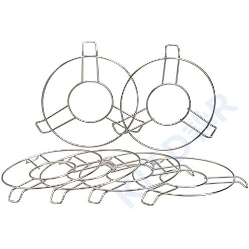 Kitdor Stainless Steel Hot Pot Stand For Kitchen (Pack Of 6) | Trivets For Hot Pots And Vessels, Heat Damage Protection For Counter Tops | Round Table Ring Heat Resistant Steel Stand For Hot Utensils