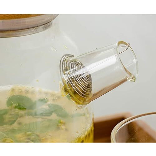 Premium Glass Water Jug - 1.8 Ltr, Transparent, Hot Cold Water Pitcher With Lid Water Jug, Iced Tea, Milk And Juice Beverage Carafe, Lemon Jug., 1.80 Liter (Kettle 1.8 Lieter)