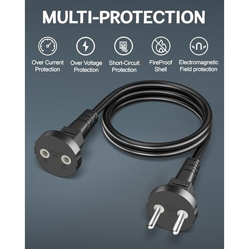 Fedus 5M Long 18Awg Heavy Duty Male To Female 2 Pin Power Extension Cord Wire, 10Amp Indoor Outdoor Power Cord Extension Electrical Extender Power Cable For Appliances, Electronics And Power Tools