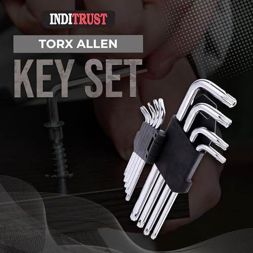 Inditrust Torx/Star Allen Key Set Of 9Pcs With Hole From T10 To T50