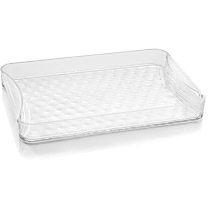Happi Multipurpose Unbreakable Plastic Diamond Design Glass Serving Tray For Kitchen, Glass Tray For Glass Set, Kitchen Dining Serving Plate (107 Inch - Pack Of 1)
